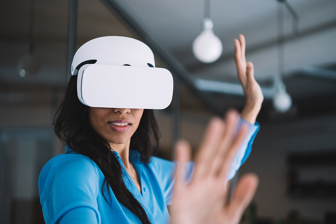 flowy dark haired woman